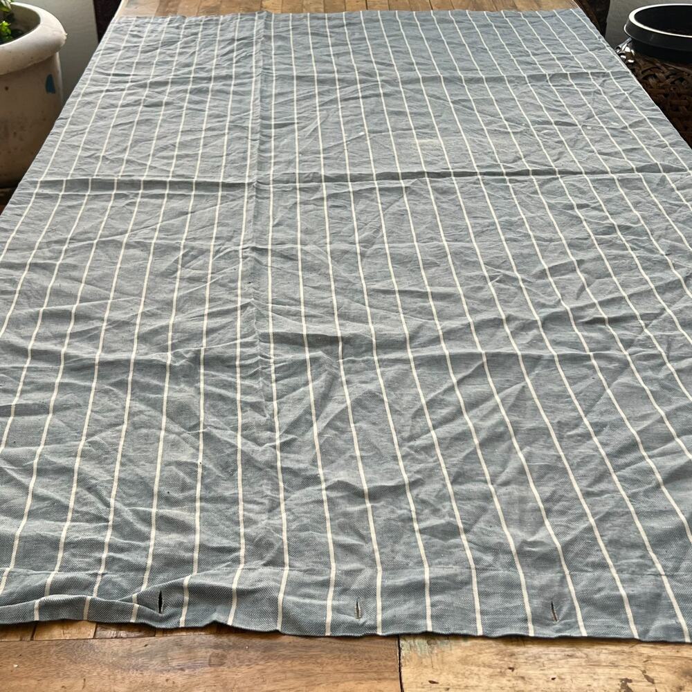 Pottery Barn Linen Shower Curtain Grey Stripe 72" x 72"